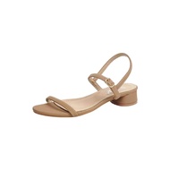4cm French Fairy Simple Medium Thick Heels with Naked Color High Heels Daily Dating High Heels