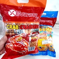 Crackers Chip /Crab Crackers/ Cheese Cracker Keropok Snack (5pkt x 45g) 【READY STOCK】Fourway