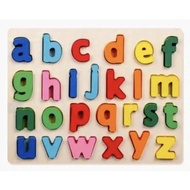 Trend Toy's~ Chunky Puzzle - Letter Number Shapes Alphabet Lower Case Colors Wooden education toy Wo