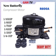 New Butterfly Refrigeration Compressor R600a Motor 1/10hp 1/8hp 1/7hp 1/6hp 1/5hp Refrigerator Fridge Chiller GANTV