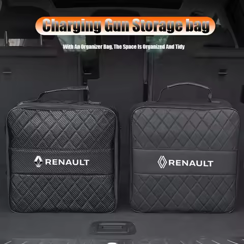 EV Car Charging Gun Storage Bag Waterproof Organizer Bag For Renault Clio Sandero Captur Megane R5 4