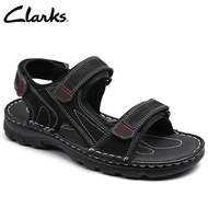 Clarks_ Mens Sport Wave2.0 Jaunt Dark Tan รองเท้าแตะหนังส้นแบน