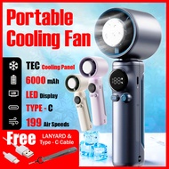 2025 NIESU Portable HandHeld Fan Rechargeable 6000mAh 199Level Kipas Mini Tangan Bateri Tahan Lama A