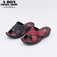 Checked Shop * [AN806T] MIT Made in Taiwan Air Cushion Slippers 4cm Thick-Soled Slippers Cross Wedge