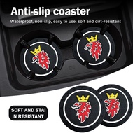 1/2pc Car Coasters Anti-Slip Pad Epoxy Cup Holder Mat Decor Auto For For SAAB 9-3 9-5 93 9000 900 9-7 600 99 9-X 97X Turbo X 9-2X GT750