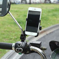 Giá đỡ kẹp điện thoại kim loại gắn gương chiếu hậu xe máy C2 FG12
