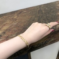 【 日本直送 名牌中古包 】CHANEL 香奈兒 標誌 手鐲/戒指 戒指 珍珠標誌 萊茵石 金色 vintage 舊款 p7624z