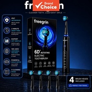 FREEGRIN IP67 Waterproof 6D Rotating Electric Toothbrush with 7000 RPM & 2-Minute Smart Timer