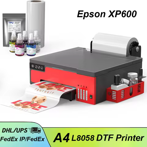 A4 DTF Printer For Epson XP600 Printhead Direct to Film Transfer Machine For Dark/Light T-Shirts Pri