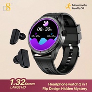 D8 Smart Watch With Earbuds,For IOS/Android Phones Fitness Tracker With 100+ Sports Monitor Pedomete