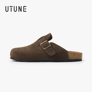 UTUNE รองเท้า Birkenstocks ย้อนยุคสำหรับผู้หญิงขี้เกียจรองเท้าเปิดส้นพื้นรองเท้าหนารองเท้าปรับได้สำห