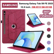 For Samsung Galaxy Tab S9 FE 10.9 inch 2023 Universal Tablet Stand 360° rotation Fashion Tab S9 FE 10.9'' SM-X510 SM-X516B Thickened 3D Tree Shockproof Protective s9fe S9FE Case