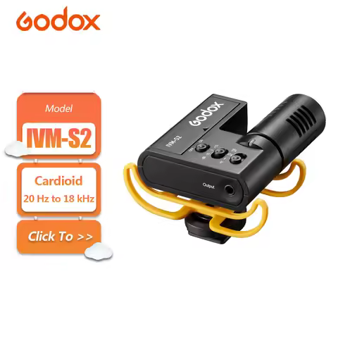 Godox IVM-S2 20 Hz to 18 kHz Frequency Response Camera-Mount Shotgun Microphone for Camera and Mobil