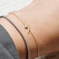 18K 幸運紅繩鑽石閃電手鏈