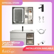 Rabdoge Bathroom Luxury Basin Cabinet With Smart LED Mirror Cabinet Pure White