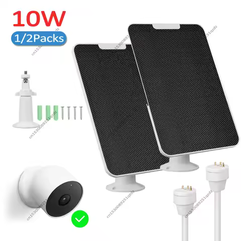 10W Solar Panel Charger For Google Nest Camera Outdoor IP65 Waterproof Solar Charger With Mounting K