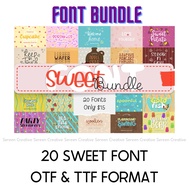 MF12 Sweet Premium Font Bundle (OTF and TTF) For Ipad, Procreate, Windows, Mac, Goodnotes, Photoshop