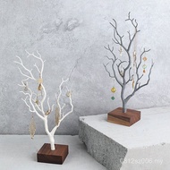 Jewelry Earrings Walnut Jewelry Tree-Shaped Display Stand Necklace Props Display Display Stand K67I