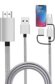 3 in 1 HDMI Cable Adapter Type C/Phone/Micro USB MHL to HDMI Mirroring Phone to TV/Monitor/Projector