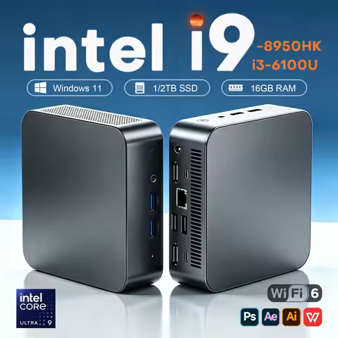 Mini PC Intel Core I9 8950HK/ Intel Core I3 6100U Windows 11 Pro UHD Graphics 16GB RAM 1TB/2TB M.2 S