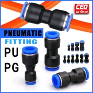 CEO 🇲🇾 Pneumatic Fittings PU PG Plastic Connector 4mm 6mm 8mm 10mm 12mm 14mm 16mm Air Hose Tube Push Straight Gas Quick