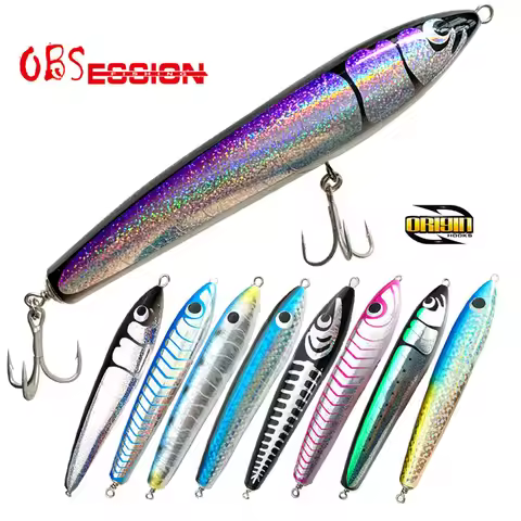 Topwater Big Game Gamma Pencil Wooden Stickbait Surface Trolling Lure 90g120g140g Boat Fishing Artif