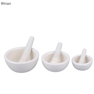 [Rhian] 60/80/100mm Mortar Pestle Spice Crusher Ceramics Bowl Tough Foods Pepper Gingers COD