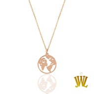 Jewellant - Silver World Map Necklace, Genuine 925 Silver Women's Necklace, World Map Necklace