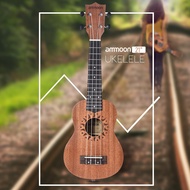 ammoon 21" Acoustic Ukulele Sapele 15 Fret 4 Strings Stringed Musical Instrument
