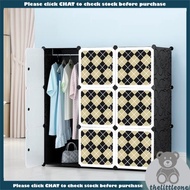 9 CUBE CHECKER BLACK 9C DIY Rack Storage Cabinet Wardrobe With Almari Hanger JT