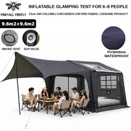 PINEVALL FIREFLY Inflatable Glamping Tent 9.6m² Bedroom + 9.6m² 13cm Air Column PU3000 UPF50+ 6-8 Pe