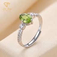 [CF Diamond Jewelry] Natural Peridot 1 Carat Sterling Silver Ring < Leaf Song > Female Gift Mother's