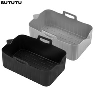 BUTUTU Air Fryer Basket, Reusable Rectangle Air Fryer Baking Tray, Silicone Silicone Air Fryer Liner