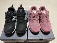 New Balance 574S V2 黑白+桃粉 復古慢跑鞋 厚底 增高 老爹鞋 女生US6=23cm NB 非327 5740 990 兩雙一起賣