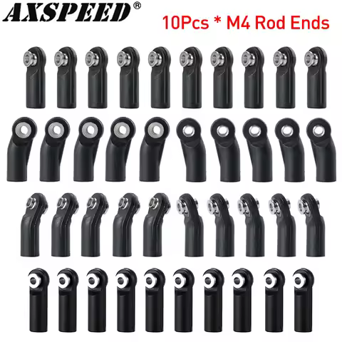 AXSPEED 10Pcs M4 Rod Ends Plastic Link Balls Head Linkage Joint for 1/10 RC Crawler Car Axial SCX10