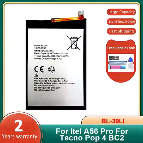 Powerful Batteries BL-39LI For Itel A56 Pro Tecno Pop 4 BC2