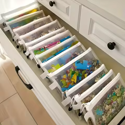 A6/A5/A4 Storage Bag | Puzzle Classification Zipper Mesh Bag, Transparent Box File Hanging Bag