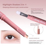 Gege Bear Lying Silkworm Pen Two-color Eye Bags Pen Eye Pen Dolly Makeup Cosmetic F0q4
