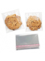 100入組透明自封玻璃紙袋,4x6英寸(約10x15厘米),可重複使用密封性玻璃紙袋,適用於包裝餅乾、禮品、產品、糖果