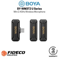 BOYA BY-WM3T2-U1/U2 Mini 2.4GHz Wireless Microphone Compatible With Type-C Port