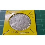 1908 King Edward vii Straits Settlements 1 dollar Silver Genuine coin