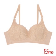 Bme เสื้อชั้นในไร้โครง level 1 ฟองบาง รุ่น ME1B94 สีนู้ด สีชมพู (ลูกไม้ลาย Butterfly)