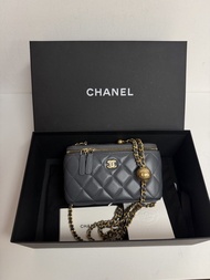 Chanel 金球長盒子 vanity case 長盒子 wallet on chain
