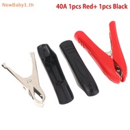 BABYONE 2Pcs 85mm Alligator Crocodile Clips 40A Hard Shell Red Bla Battery Clamps for Industrial Ele