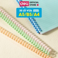 Deli Plastic/Hard Notebook Shackle - A5 B5 A4 30 Holes Holds 160 Transparent Pages for Flashcard Doc