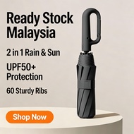 【EVA】Local Delivery Fully Automatic Folding Umbrella Ring Hook Handle Large 60 Ribs Windproof Umbrel