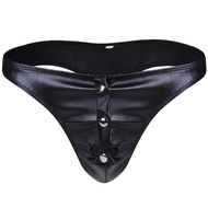 ผู้ชายเซ็กซี่เปิดเป้าหนังสั้นชายเงากางเกงหนังสั้น Mens Sexy Open Crotch Leather Shorts For Sex Soft Latex Fetish Brief Crotchless Latex Underwear Bulge Pouch Sexi【 Sekexi-222】