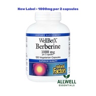 ✅IN STOCK✅Natural Factors, WellBetX Berberine, 1000mg (500 mg per capsule), 60 / 120 Vegetarian Caps