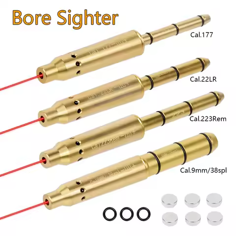 Tactical Laser Bore Sight 9mm .22 22LR .177 Bullet Boresighter Caliber 12GA .223 223rem .308 5.45x39