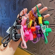 Barbell Keychain Fitness Barbell Backpack Keychain Weightlifting Keyring Silicone Weight Plate Gym B